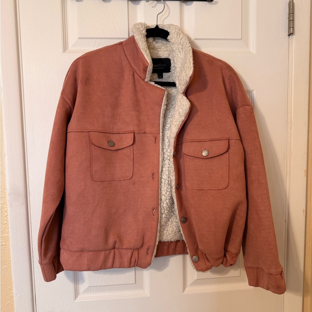 Sweet Rain Blush Jacket with Sherpa Interior